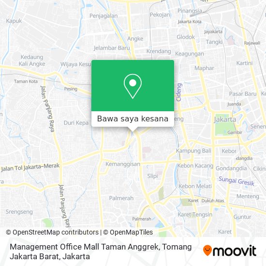 Peta Management Office Mall Taman Anggrek, Tomang Jakarta Barat