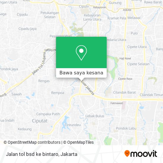 Peta Jalan tol bsd ke bintaro