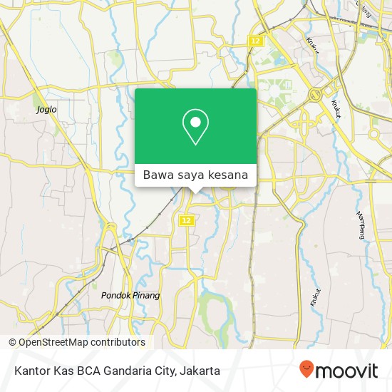 Peta Kantor Kas BCA Gandaria City