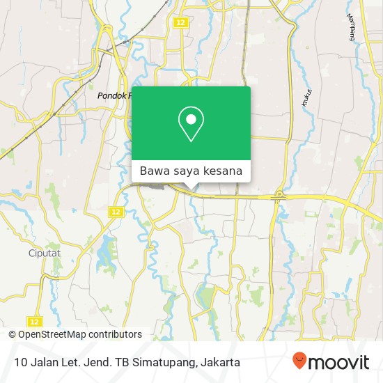 Peta 10 Jalan Let. Jend. TB Simatupang