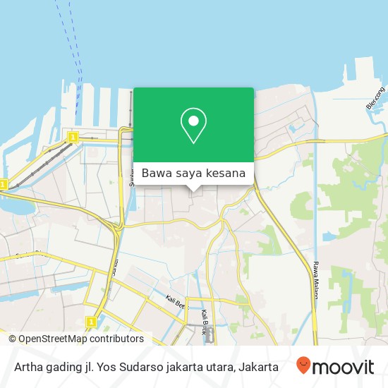 Peta Artha gading jl. Yos Sudarso jakarta utara