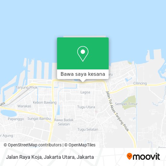 Peta Jalan Raya Koja, Jakarta Utara