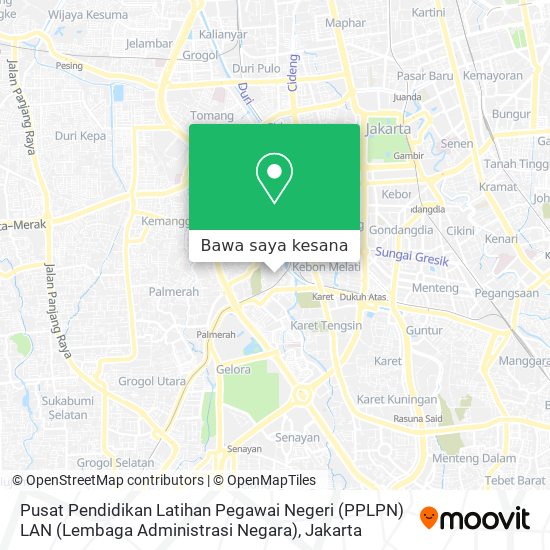 Peta Pusat Pendidikan Latihan Pegawai Negeri (PPLPN) LAN (Lembaga Administrasi Negara)