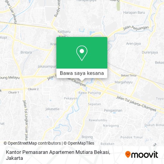 Peta Kantor Pemasaran Apartemen Mutiara Bekasi