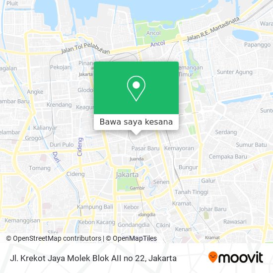 Peta Jl. Krekot Jaya Molek Blok AII no 22