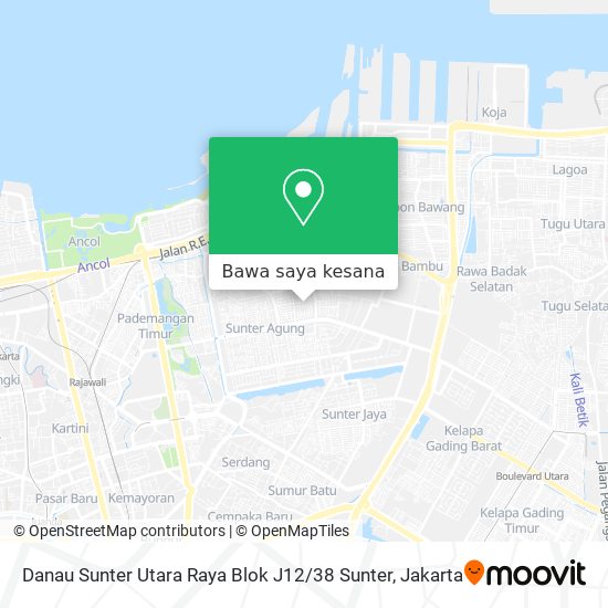Peta Danau Sunter Utara Raya Blok J12 / 38 Sunter