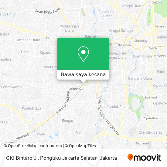 Peta GKI Bintaro Jl. Pongtiku Jakarta Selatan