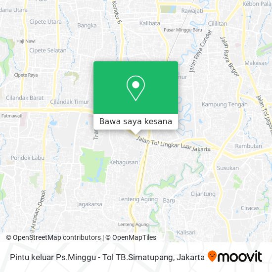 Peta Pintu keluar Ps.Minggu - Tol TB.Simatupang