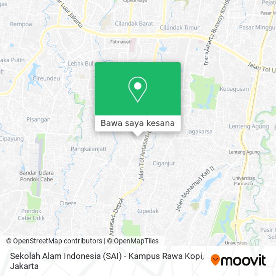 Peta Sekolah Alam Indonesia (SAI) - Kampus Rawa Kopi