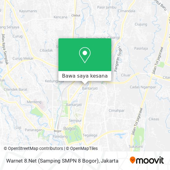 Peta Warnet 8.Net (Samping SMPN 8 Bogor)