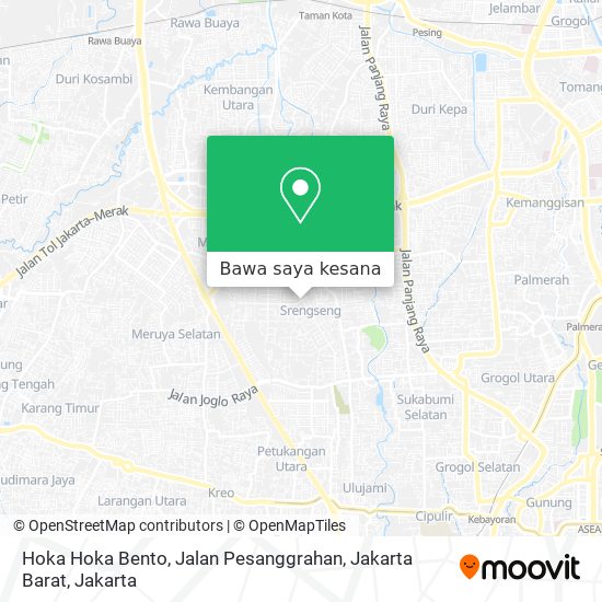 Peta Hoka Hoka Bento, Jalan Pesanggrahan, Jakarta Barat