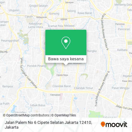 Peta Jalan Palem No 6 Cipete Selatan Jakarta 12410