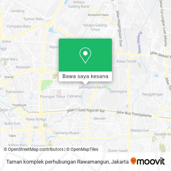 Peta Taman komplek perhubungan Rawamangun