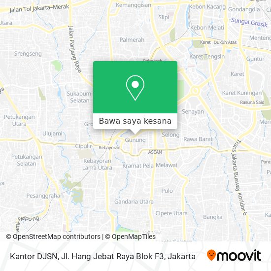 Peta Kantor DJSN, Jl. Hang Jebat Raya Blok F3