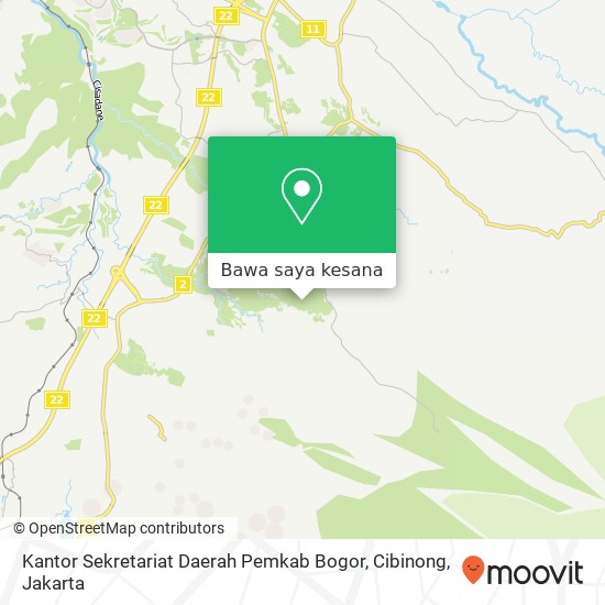 Peta Kantor Sekretariat Daerah Pemkab Bogor, Cibinong