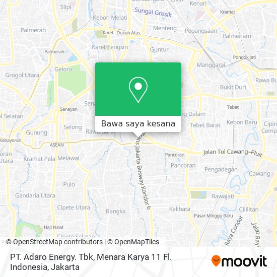 Peta PT. Adaro Energy. Tbk, Menara Karya 11 Fl. Indonesia