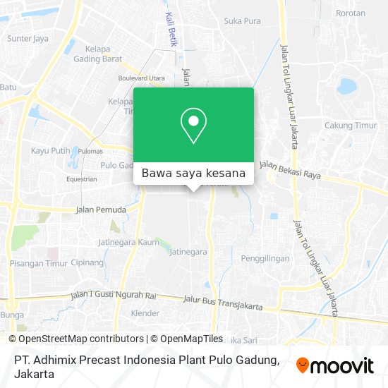 Peta PT. Adhimix Precast Indonesia Plant Pulo Gadung
