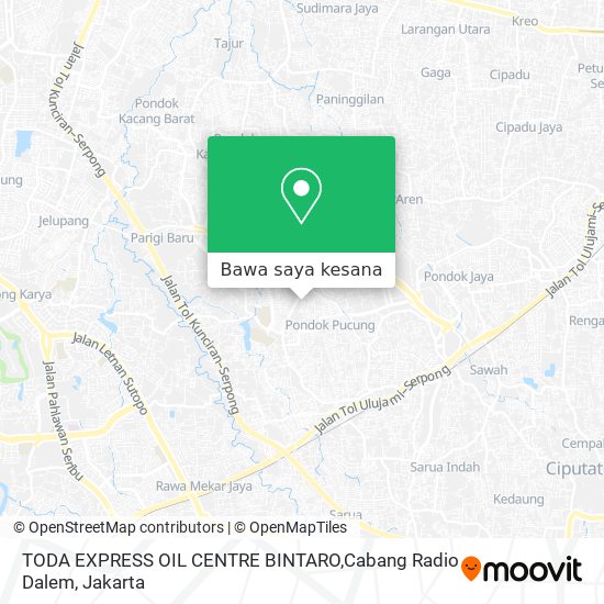 Peta TODA EXPRESS OIL CENTRE BINTARO,Cabang Radio Dalem