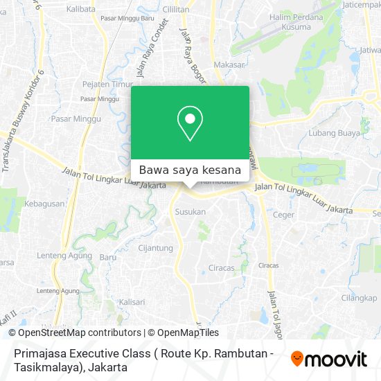 Peta Primajasa Executive Class ( Route Kp. Rambutan - Tasikmalaya)