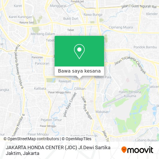 Peta JAKARTA HONDA CENTER (JDC) Jl.Dewi Sartika Jaktim