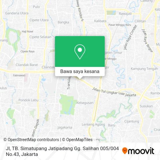 Peta Jl, TB. Simatupang Jatipadang Gg. Salihan 005 / 004 No.43