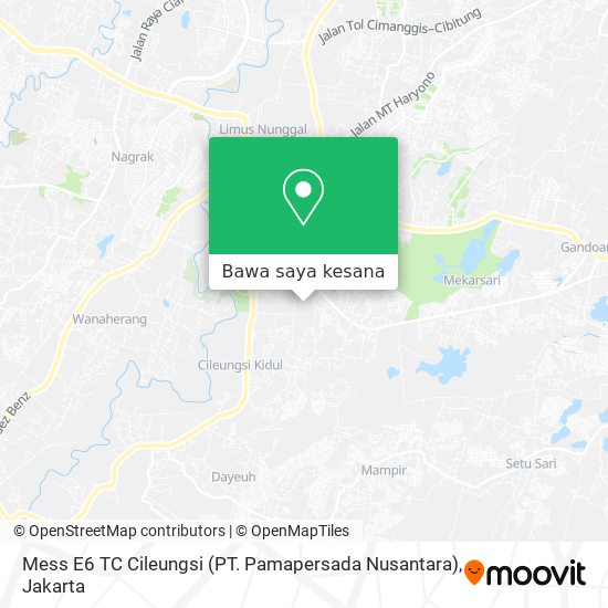 Peta Mess E6 TC Cileungsi (PT. Pamapersada Nusantara)