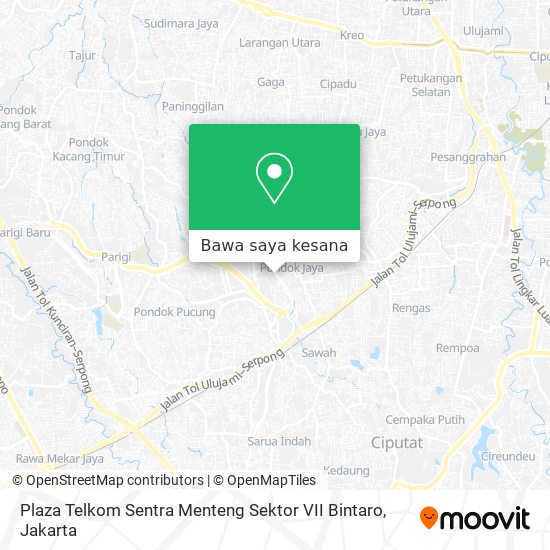 Peta Plaza Telkom Sentra Menteng Sektor VII Bintaro