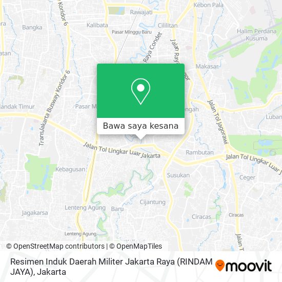 Peta Resimen Induk Daerah Militer Jakarta Raya (RINDAM JAYA)