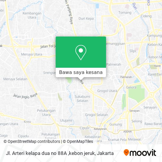 Peta Jl. Arteri kelapa dua no 88A ,kebon jeruk