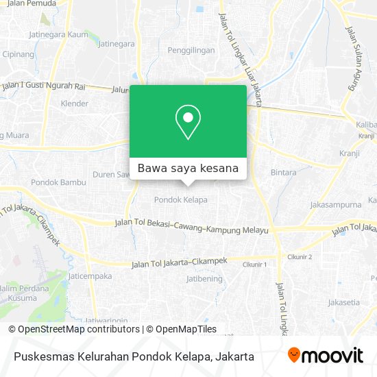 Peta Puskesmas Kelurahan Pondok Kelapa