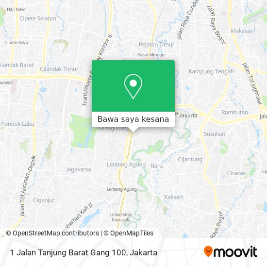 Peta 1 Jalan Tanjung Barat Gang 100