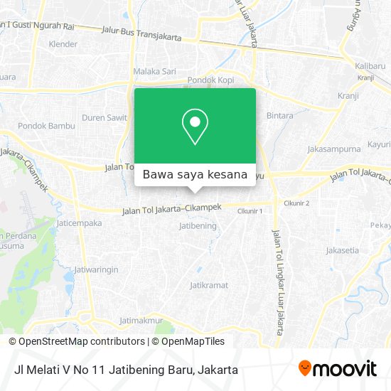 Peta Jl Melati V No 11 Jatibening Baru