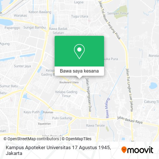 Peta Kampus Apoteker Universitas 17 Agustus 1945