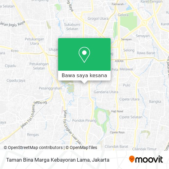 Peta Taman Bina Marga Kebayoran Lama