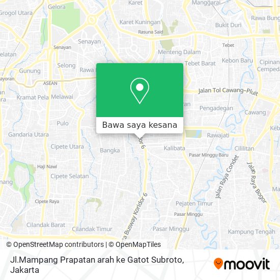 Peta Jl.Mampang Prapatan arah ke Gatot Subroto