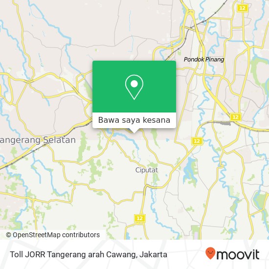 Peta Toll JORR Tangerang arah Cawang