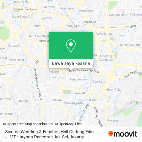 Peta Sinema Wedding & Function Hall Gedung Film Jl.MT.Haryono Pancoran Jak-Sel