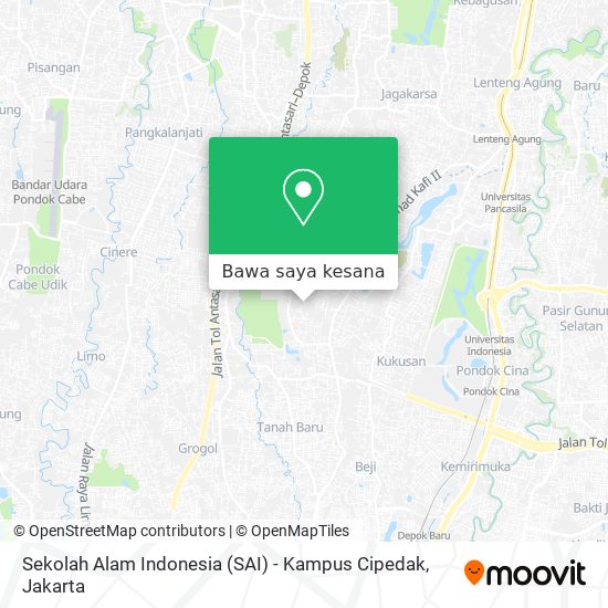 Peta Sekolah Alam Indonesia (SAI) - Kampus Cipedak