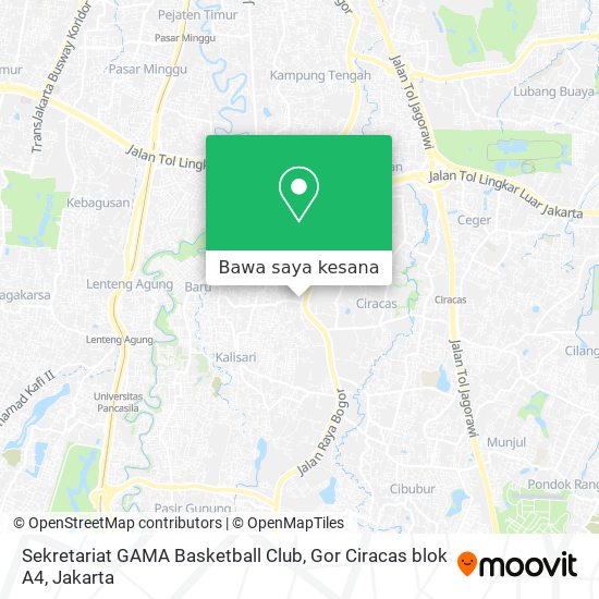 Peta Sekretariat GAMA Basketball Club, Gor Ciracas blok A4