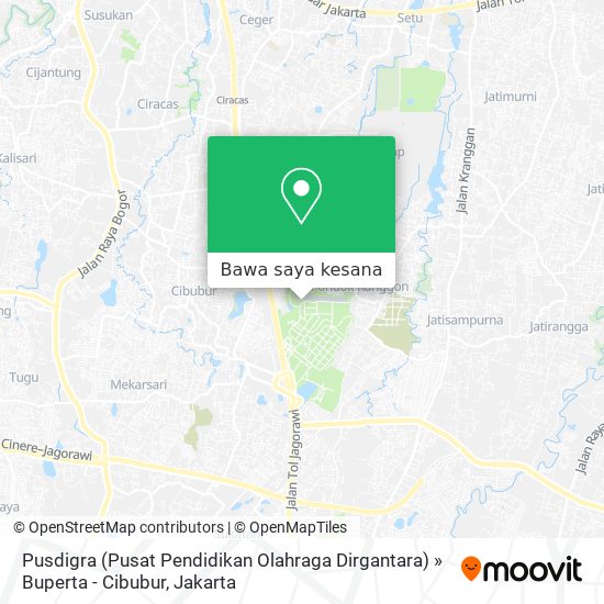 Peta Pusdigra (Pusat Pendidikan Olahraga Dirgantara) »  Buperta - Cibubur