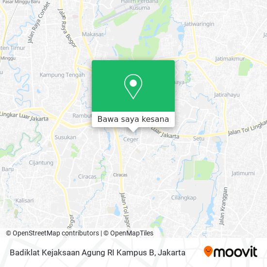 Peta Badiklat Kejaksaan Agung RI Kampus B