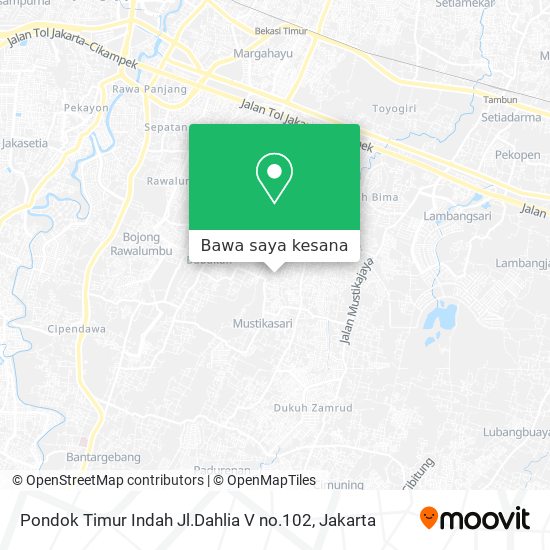 Peta Pondok Timur Indah  Jl.Dahlia V no.102