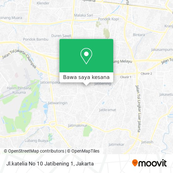 Peta Jl.katelia No 10 Jatibening 1