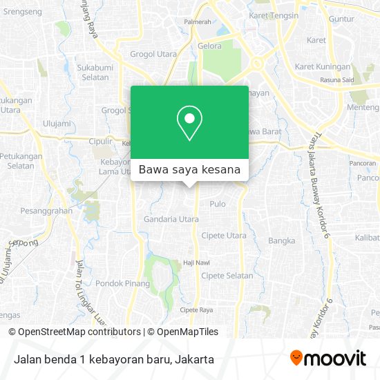 Peta Jalan benda 1 kebayoran baru