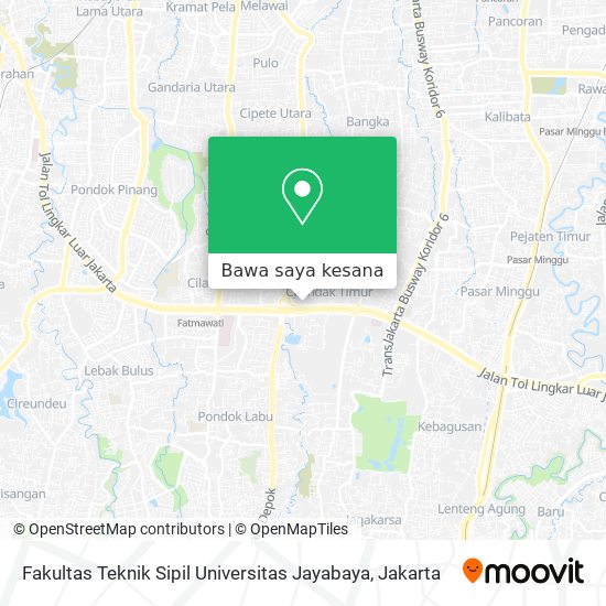 Peta Fakultas Teknik Sipil Universitas Jayabaya