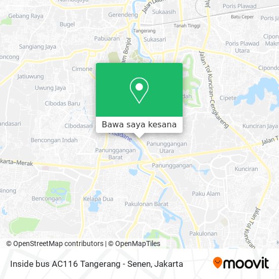 Peta Inside bus AC116 Tangerang - Senen