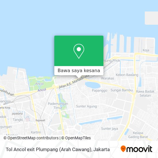 Peta Tol Ancol exit Plumpang (Arah Cawang)