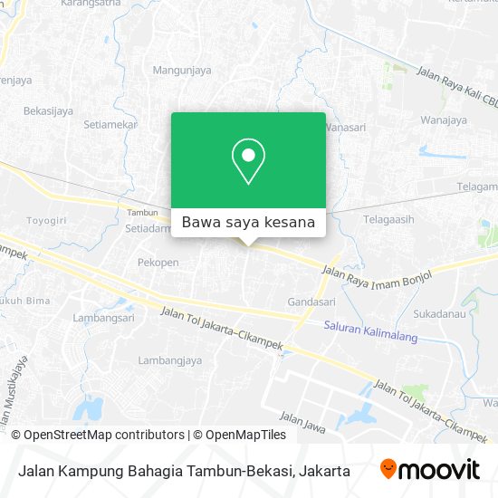 Peta Jalan Kampung Bahagia Tambun-Bekasi
