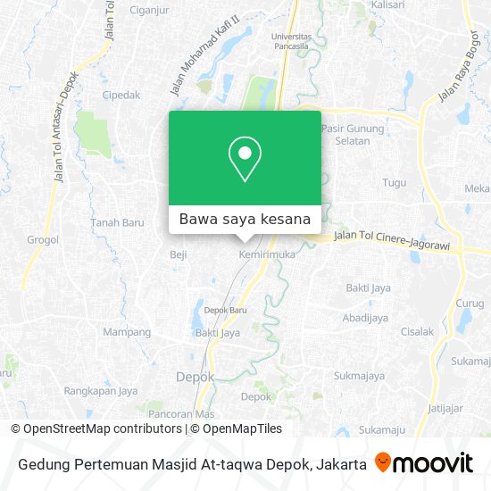 Peta Gedung Pertemuan Masjid At-taqwa Depok
