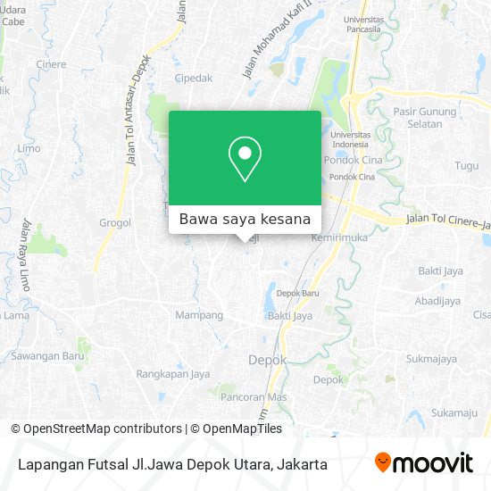 Peta Lapangan Futsal Jl.Jawa Depok Utara